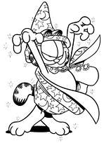 coloriage garfield le magicien